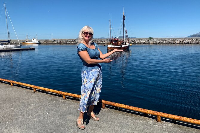 Alesund Private Excursion Viking<code>s islands – Why Alesund’s islands are worth your half-day’ /></p>
<p><p>Alesund is easy to admire from its central streets, but its setting only comes into full view when you climb above the town and cross the waterways around it. This outing links the city with several islands and coastal communities, giving you a broader picture of the area in a short time.</p>
</p>
<p><p>The private format is the real selling point. You are not following a large group through a fixed sequence, and the guide can adjust the rhythm for your party. That matters if one person uses a cane, if children need a pause, or if you would rather take photographs than hurry through another stop.</p>
</p>
<p><p>The cost is $575.83 per group of up to five. For one or two people, that is a serious expense. Split among five, it becomes much easier to justify, especially for a cruise party that wants a direct, private outing instead of arranging several taxis or trying to match public transport with ship time.</p>
</p>
<p><p>The tour lasts about four hours. That is long enough to cover a lot of ground, but short enough to fit a port call when your docking and re-boarding times allow it. You must provide your ship name, docking time, time you can leave the ship, and required return time when booking. Give yourself a sensible buffer before departure.</p>
</p>
<div class="twil" style="margin: 20px 0; padding: 15px 0;"><p>A few more Alesund trips to weigh up</p><ul style="margin: 10px 0; padding-left: 0; list-style: none;"><li style="margin: 0 0 12px 0; padding: 0 0 12px 0; border-bottom: 1px solid #E1E9F3; line-height: 1.4;"><a href="https://scandinaviatravelguide.com/private-tour-from-alesund-to-geiranger-up-to-15-people/">Private tour from Ålesund to Geiranger up to 15 people</a><br><span style="font-size: 0.82em; color: #555;"><span style="color: #2C5FA8;">★</span> 5.0 · 11 reviews</span></li><li style="margin: 0 0 12px 0; padding: 0 0 12px 0; border-bottom: 1px solid #E1E9F3; line-height: 1.4;"><a href="https://scandinaviatravelguide.com/alesund-private-tour-to-the-viking-islands/">Alesund: Private Tour to the Viking Islands</a><br><span style="font-size: 0.82em; color: #555;"><span style="color: #2C5FA8;">★</span> 4.9 · 11 reviews</span></li><li style="margin: 0; padding: 0; border-bottom: none; line-height: 1.4;"><a href="https://scandinaviatravelguide.com/from-geiranger-dalsnibba-eagle-road-private-tour-picnic/">From Geiranger: Dalsnibba & Eagle Road Private Tour & Picnic</a><br><span style="font-size: 0.82em; color: #555;"><span style="color: #2C5FA8;">★</span> 5.0 · 4 reviews</span></li></ul></div><h2 id="starting-near-the-cruise-pier-and-climbing-mount-aksla">Starting near the cruise pier and climbing Mount Aksla</h2>
<p>s islands – Starting near the cruise pier and climbing Mount Aksla’ /></p>
<p><p>The meeting point is at Rutebilstasjonen, close to the cruise pier in central Alesund. The exact meeting arrangement is agreed in advance, which is useful if your ship arrives at an unusual hour or your group needs a clear pickup plan.</p>
</p>
<p><p>The first major stop is Mount Aksla, usually a quick photo stop of about 20 minutes. From this height, you can look across Alesund, the water, and the surrounding islands. The panoramic view is the payoff for leaving street level, and it helps you understand the geography that can otherwise look like a jumble of channels and separate communities.</p>
</p>
<p><p>Do not expect a long mountain walk here. The listed timing points to a short stop for views and photographs rather than a hike. That makes it suitable for people who want the panorama without committing to a strenuous climb, though the exact ease of getting out and positioning yourself will depend on the vehicle and conditions.</p>
</p>
<p><p>The tour also highlights a panoramic view from Mount Aksla and island Hessa. That gives you another reason to keep your camera ready as the route moves through the area. Norway’s weather can change quickly, so a clear view is never guaranteed, but gray skies can still give the coast a dramatic look.</p>
</p>
<h2 id="giske-church-and-the-story-of-the-viking-islands">Giske Church and the story of the Viking islands</h2>
<p><img width="669" height="446" decoding="async" src=