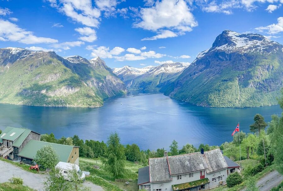 All About the Fjords, in one tour by boat & bus from Ålesund - Hellesylt’s waterfall, cafés, and half-hour pause
