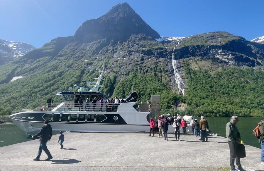 All About the Fjords, in one tour by bus & boat from Ålesund - Ljøen viewpoint delivers the wide view