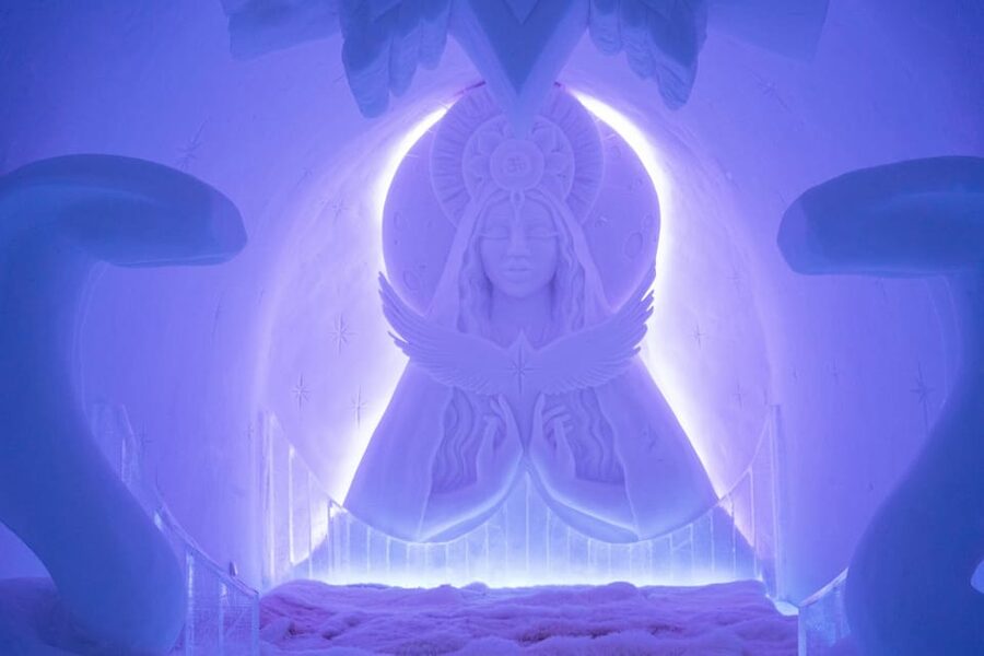 Alta: Igloo Ice Hotel and Hiking to the Frozen Waterfall. - Inside the hotel’s ice rooms and themed suites