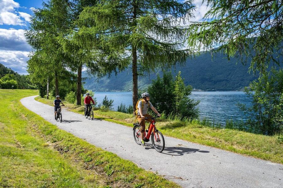 Andalsnes: Bike & Hike Adventure to Litlefjellet Summit - From Åndalsnes streets to the fjord road