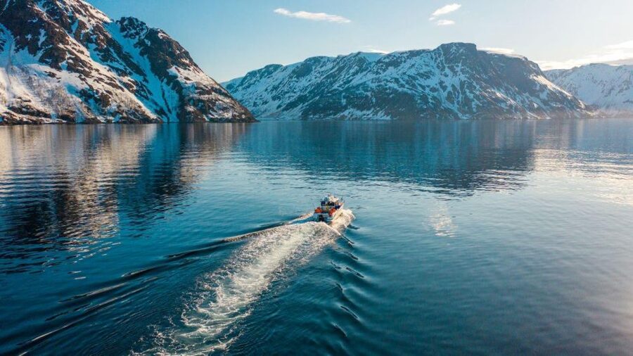From Alta: Adventure Cruise in Alta Fjord - Cruising beneath the cliffs