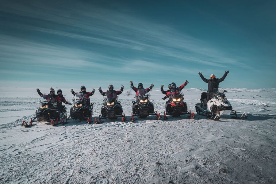 From Alta: Daytime Snowmobile Adventure - Learning the snowmobile before the trail