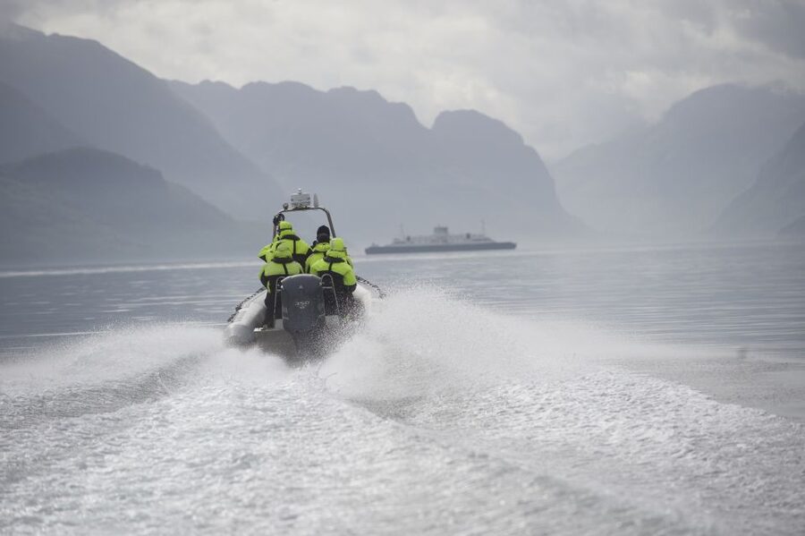 From Stavanger: RIB Tour to Lysefjord - Entering Lysefjord beneath Preikestolen