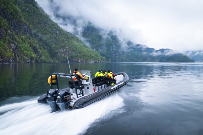 Fyksesund majestic RIB Adventure from Øystese - Following waterfalls into the side fjord