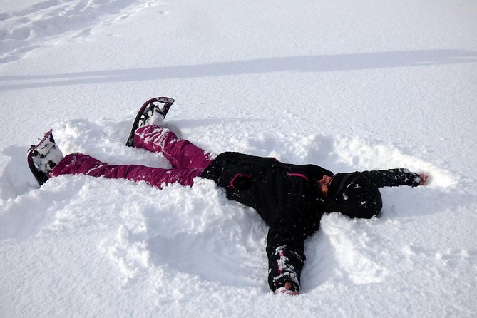 Guided easy snowshoeing with a visit to local café - Learning snowshoes without climbing a major peak