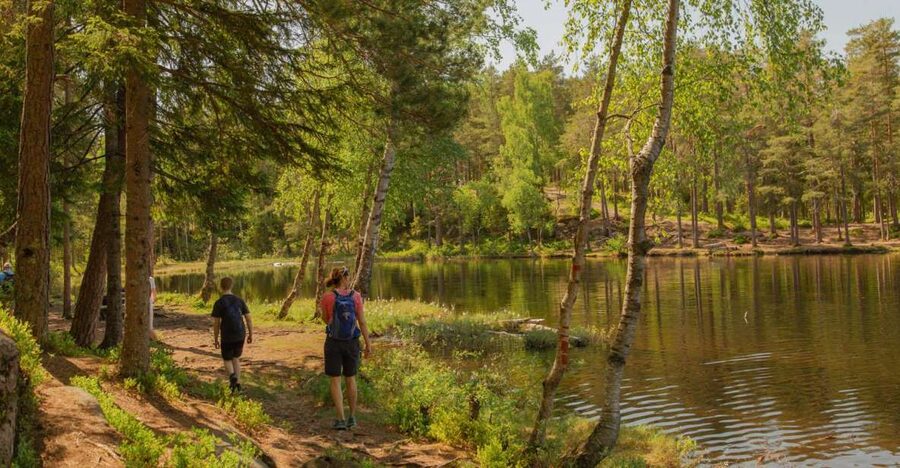 Lake walk and campfire - Returning to Oslo by Train