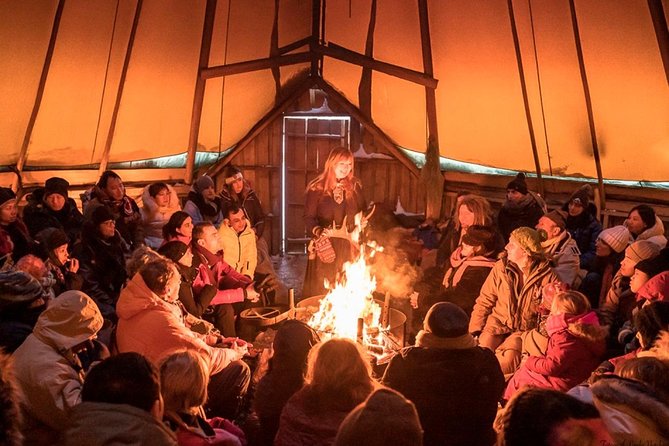 Night Reindeer Sledding with Camp Dinner and Chance of Northern Lights - Northern lights at the reindeer camp