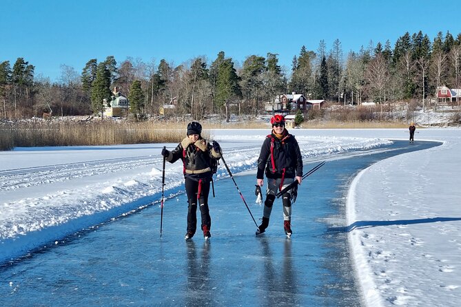 Nordic Ice Skating on a Frozen Lake in Stockholm - Leaving central Stockholm for a frozen lake