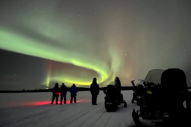 Northern Light snowmobile tour in Kiruna 7:30 pm - Jukkasjärvi church adds a local stop