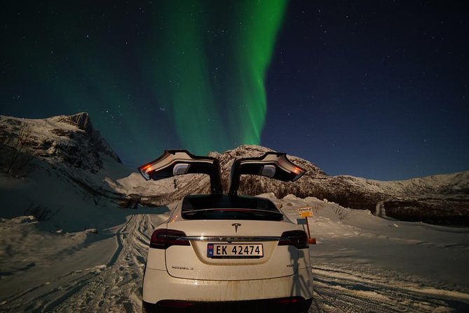 Northern lights - TeslaX Ecofriendly Car - Warm drinks, snacks, and photographs