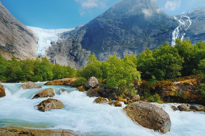 Olden Shore Excursion: the Amazing Briksdal Glacier - Waterfalls, river spray, and the halfway climb