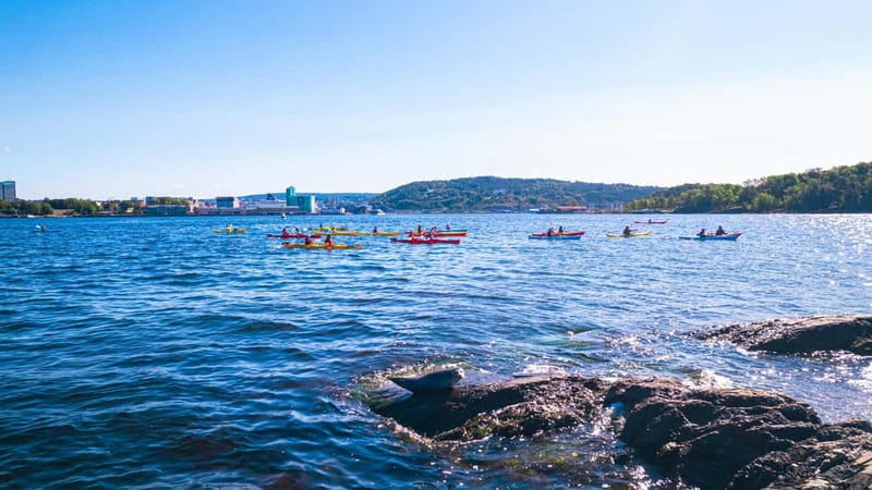 Oslo Sea Kayak Tour “Fjord City” - Oslo’s waterfront from a floating dock