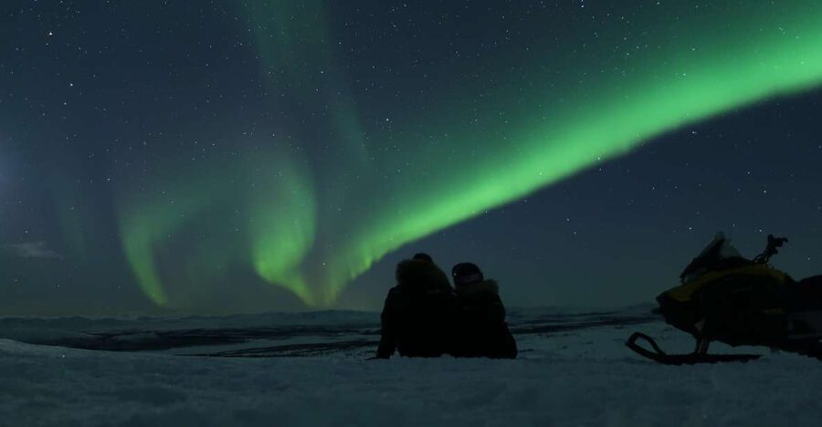 Premium Aurora Snowmobile Ride With Panoramic Views - Dinner by the fire in the tipi