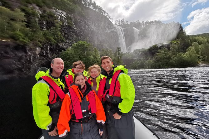 Private Cruise: Mostraumen by Zodiac or Lux Pontoon Boat - Hesjedalsfossen brings the waterfalls close