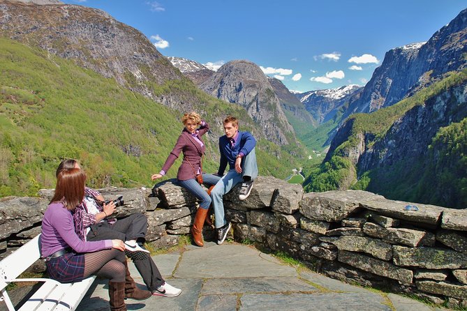 PRIVATE GUIDED TOUR: World Heritage Fjord Landscape – Viking Special – from Flåm - Stalheim Hotel, Stalheimskleiva, and two waterfalls