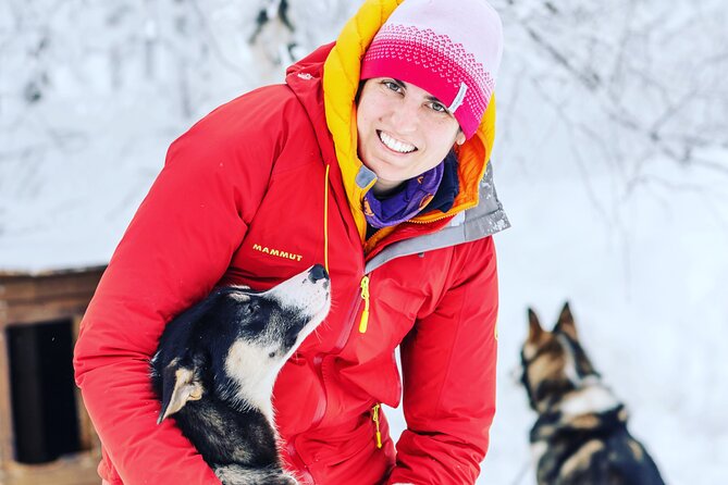 Small Group Wilderness Husky Sledding 2h from Tromsø (car needed) - Warming up at the farm after the run