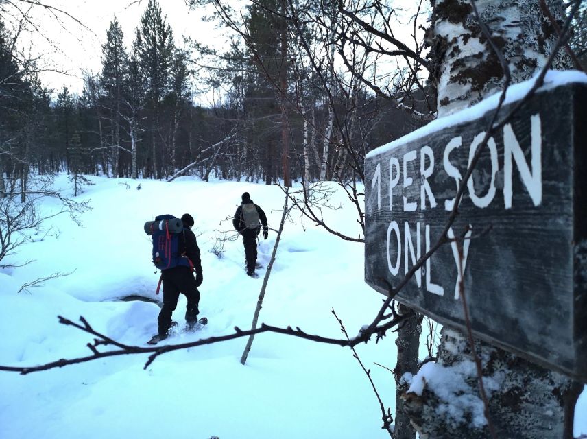 Snowshoeing Adventure to the Enchanting Frozen Waterfall - Learning to move on snowshoes
