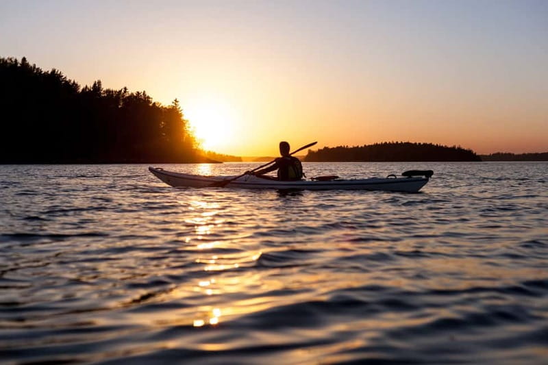 Stockholm: Sunset Archipelago Kayaking & Toast on the Water - Paddling through Bogesund nature reserve