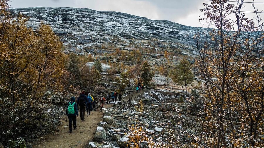 Trolltunga Autumn Hike Go Viking - The first steep climb tests your legs