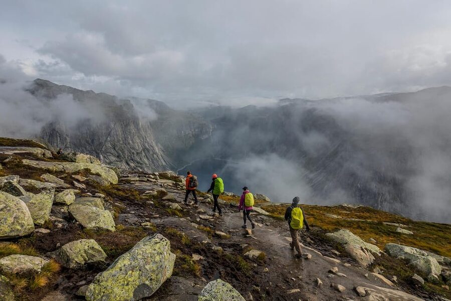 Trolltunga Autumn Hike Go Viking - Reaching Trolltunga in its winter suit