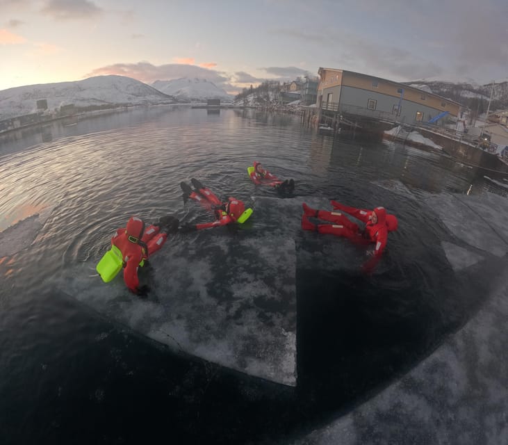 Tromsø: Arctic Fjord Floating in Survival Suit - Meeting at Magic Ice Bar and heading to Kaldfjord