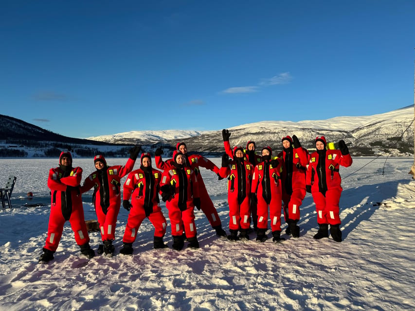 Tromsø: Arctic Floating with Snacks and Drinks - Getting Into the Rescue Suit