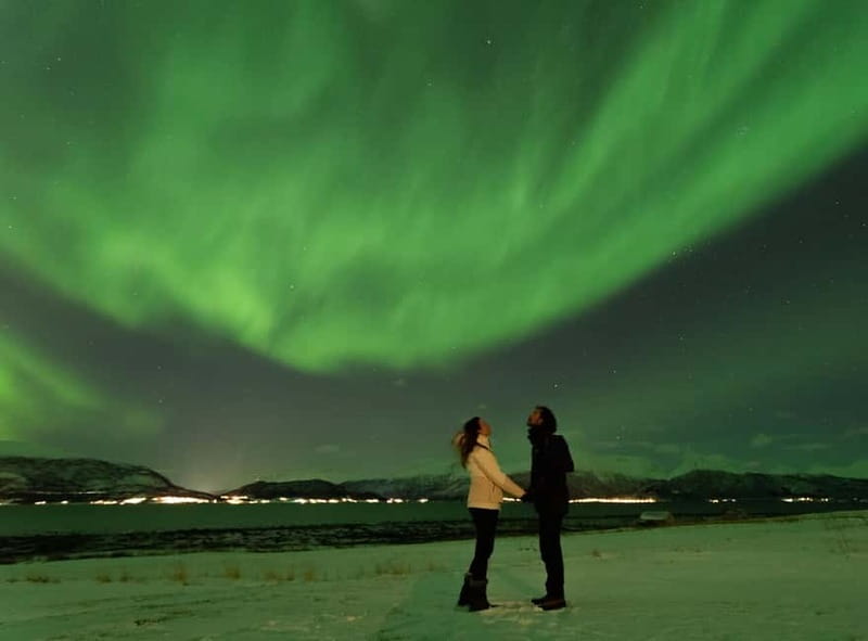Tromsø: Aurora Safari Chase by big bus with Camp meal - Meeting at Prostneset and settling into the bus