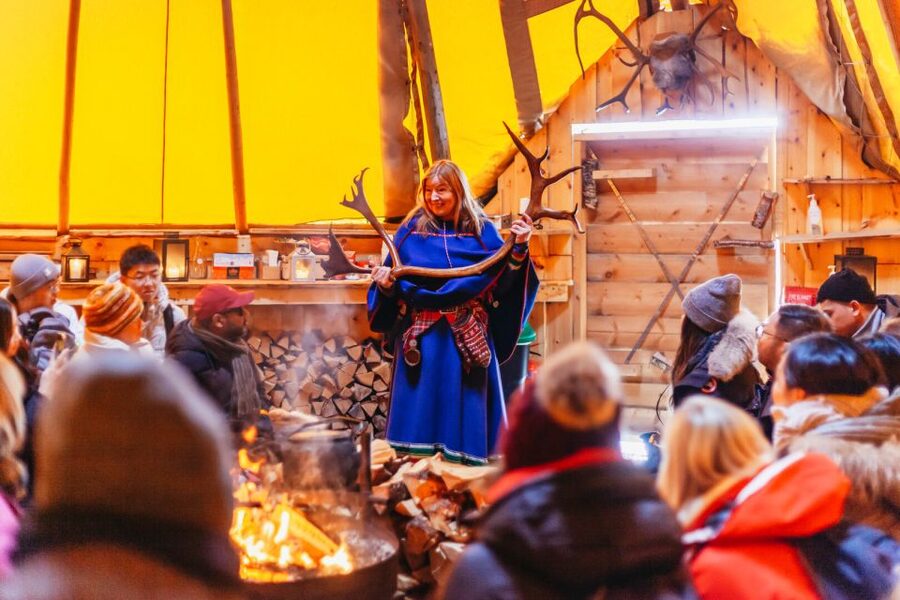 Tromsø: Reindeer Sledding & Feeding with a Sami Guide - Inside the lavvu for stew and hot drinks