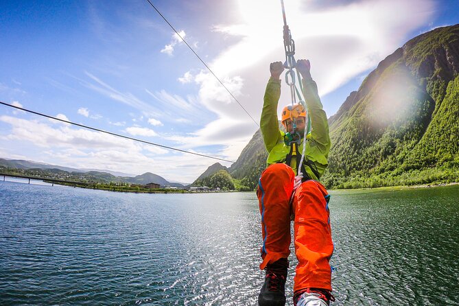 Zipline Experience in Mosjøen - Flying above the Vefsna River